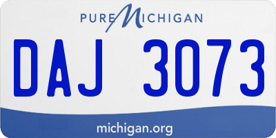 MI license plate DAJ3073