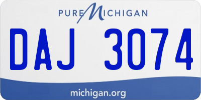MI license plate DAJ3074