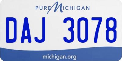 MI license plate DAJ3078