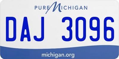 MI license plate DAJ3096