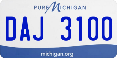 MI license plate DAJ3100