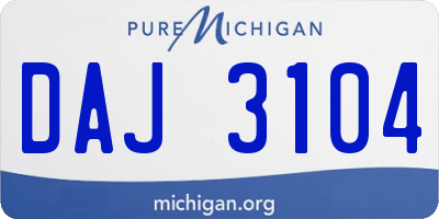 MI license plate DAJ3104