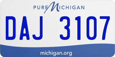 MI license plate DAJ3107