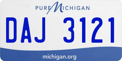 MI license plate DAJ3121