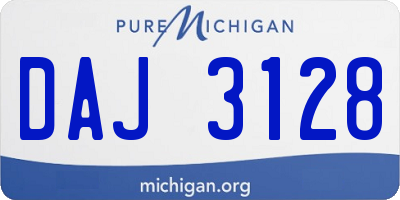MI license plate DAJ3128