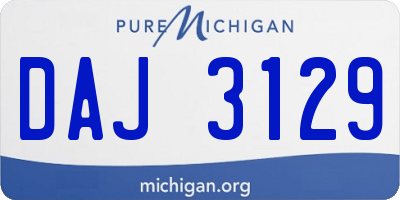 MI license plate DAJ3129