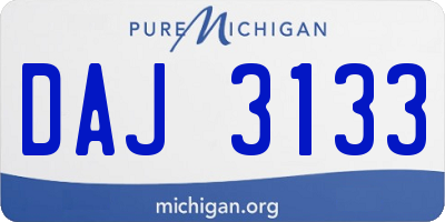 MI license plate DAJ3133