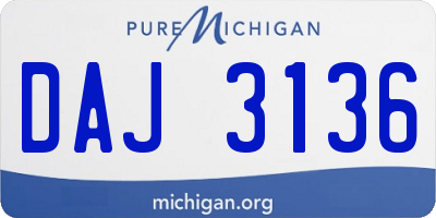 MI license plate DAJ3136