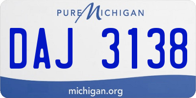 MI license plate DAJ3138