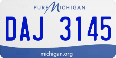 MI license plate DAJ3145