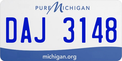 MI license plate DAJ3148