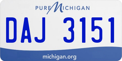 MI license plate DAJ3151