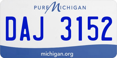 MI license plate DAJ3152