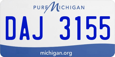 MI license plate DAJ3155