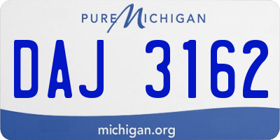 MI license plate DAJ3162
