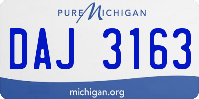 MI license plate DAJ3163
