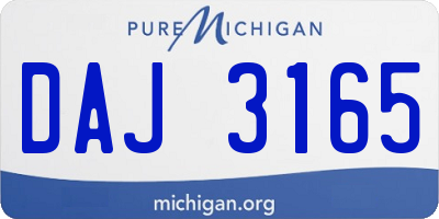 MI license plate DAJ3165