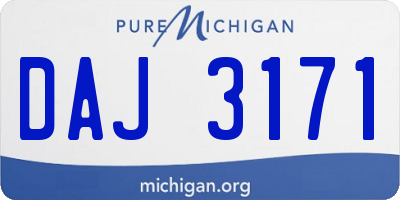 MI license plate DAJ3171