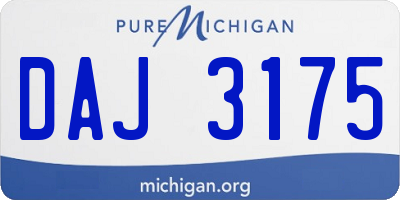 MI license plate DAJ3175