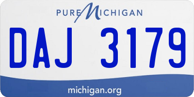 MI license plate DAJ3179