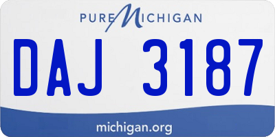 MI license plate DAJ3187