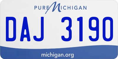 MI license plate DAJ3190