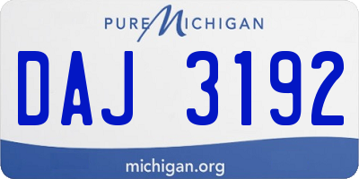 MI license plate DAJ3192