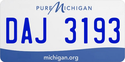 MI license plate DAJ3193