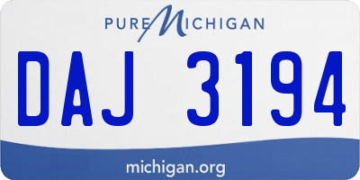 MI license plate DAJ3194