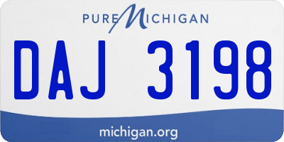 MI license plate DAJ3198