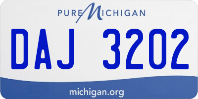 MI license plate DAJ3202