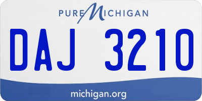 MI license plate DAJ3210