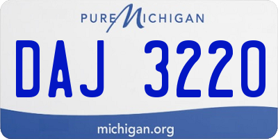 MI license plate DAJ3220