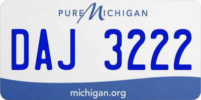 MI license plate DAJ3222