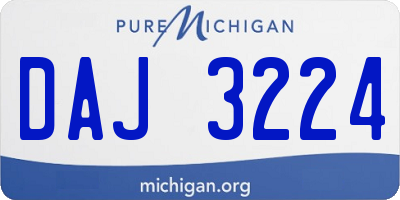MI license plate DAJ3224