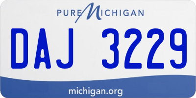 MI license plate DAJ3229