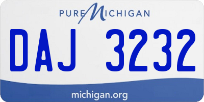 MI license plate DAJ3232