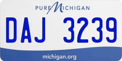 MI license plate DAJ3239