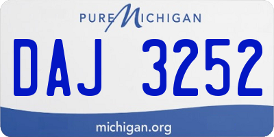 MI license plate DAJ3252