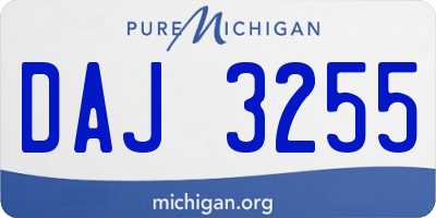MI license plate DAJ3255