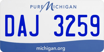 MI license plate DAJ3259
