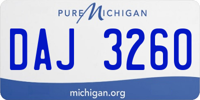 MI license plate DAJ3260