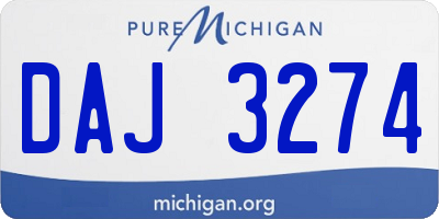 MI license plate DAJ3274