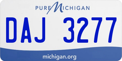 MI license plate DAJ3277