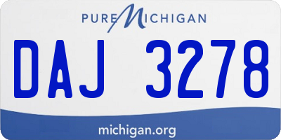 MI license plate DAJ3278