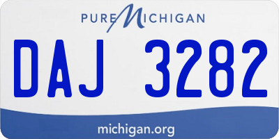 MI license plate DAJ3282