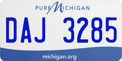 MI license plate DAJ3285