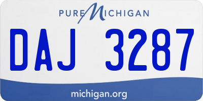 MI license plate DAJ3287