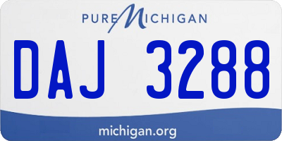 MI license plate DAJ3288