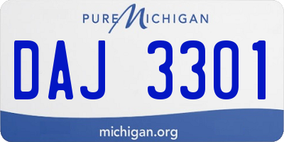 MI license plate DAJ3301
